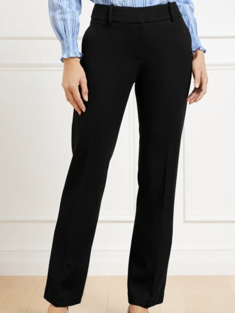 NWT Talbots Black Ponte Straight Leg Pants in Size 18WP